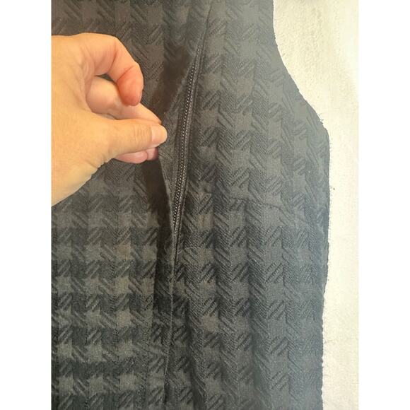 THEORY 8 Black Kuval County Checked Jacquard Sleeveless Zipper Detail Dress D28 - Picture 6 of 9